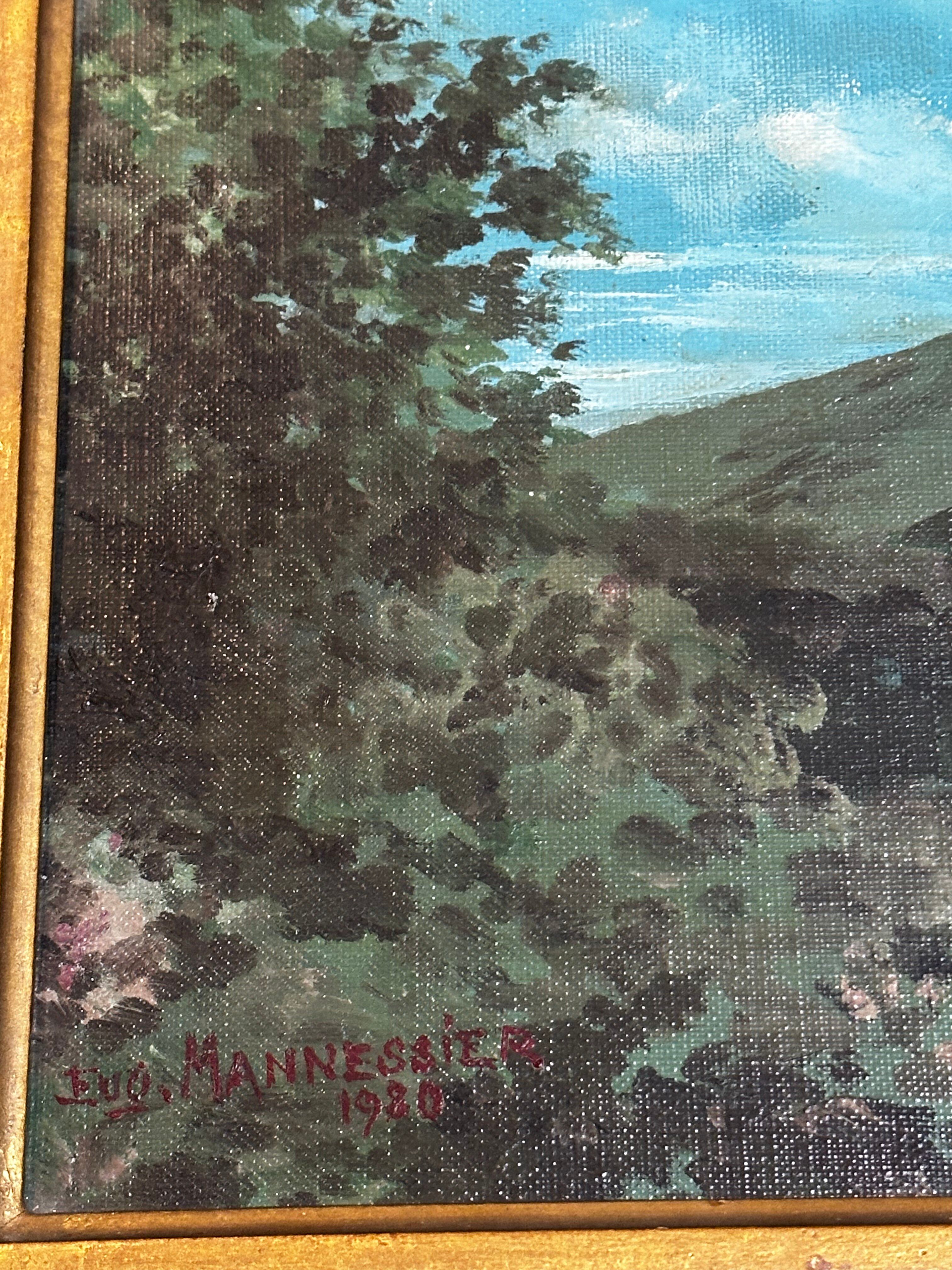 Eugène Mannessier - École de Paris - Paysage Montagne en été - Huile s