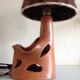 Ceramic lamp terracotta and lampshade wool 50/60