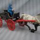 Old toy Horse-drawn carriage in cast iron polychrome iron with checker "P.D. CHIEF"
