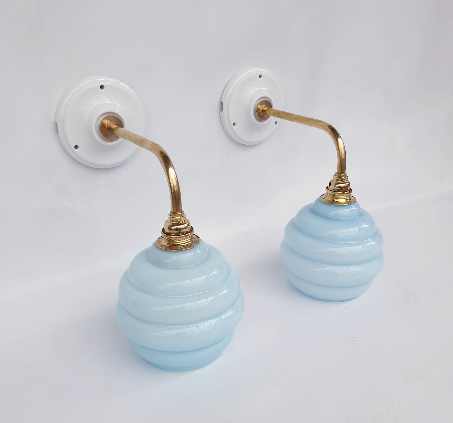 Swan neck and cloud glass wall lights