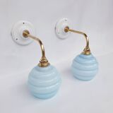 Swan neck and cloud glass wall lights