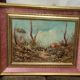 Oil painting on faesite landscape signed "DE BONI" 60s with frame