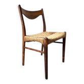 GS60 chair in exotic wood and straw, Arne Wahl Iversen, 1960s