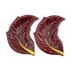 2 red and gold ceramic leaf-shaped bowls - Verceram France - vintage year