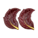2 red and gold ceramic leaf-shaped bowls - Verceram France - vintage year