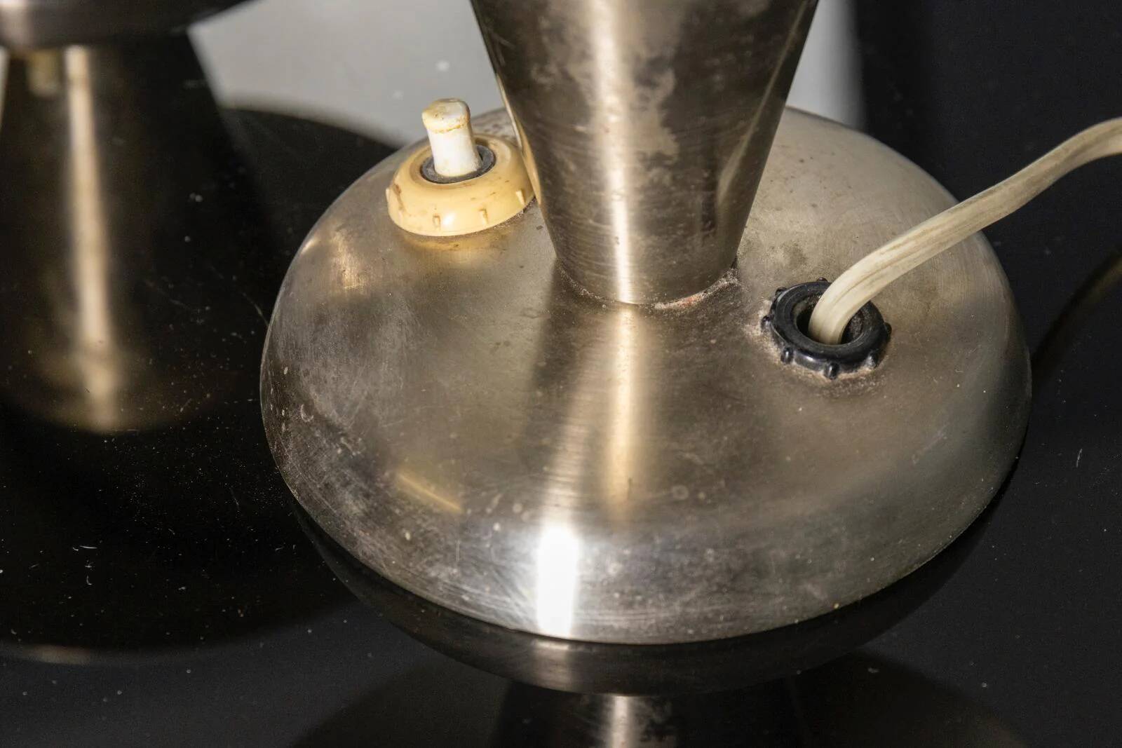 Pair of chrome table lamps, Vladimír Havel, 1960s, Czechoslovakia