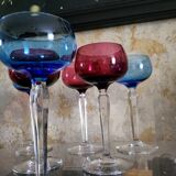 Six crystal wine glasses Val Saint Lambert model Saumur.