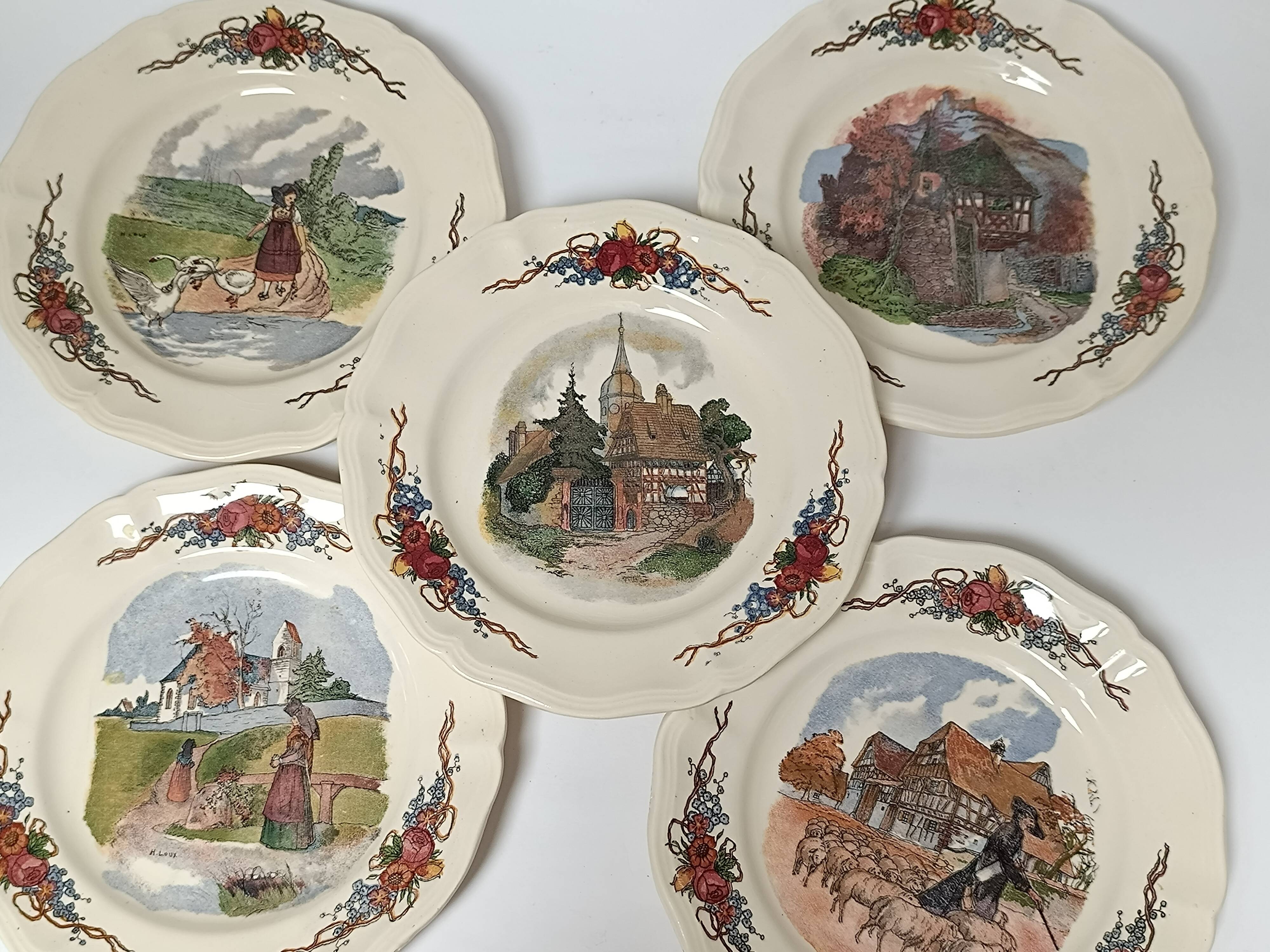 Assiettes à dessert Sarreguemines Obernai