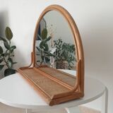 Miroir tablette vintage en rotin