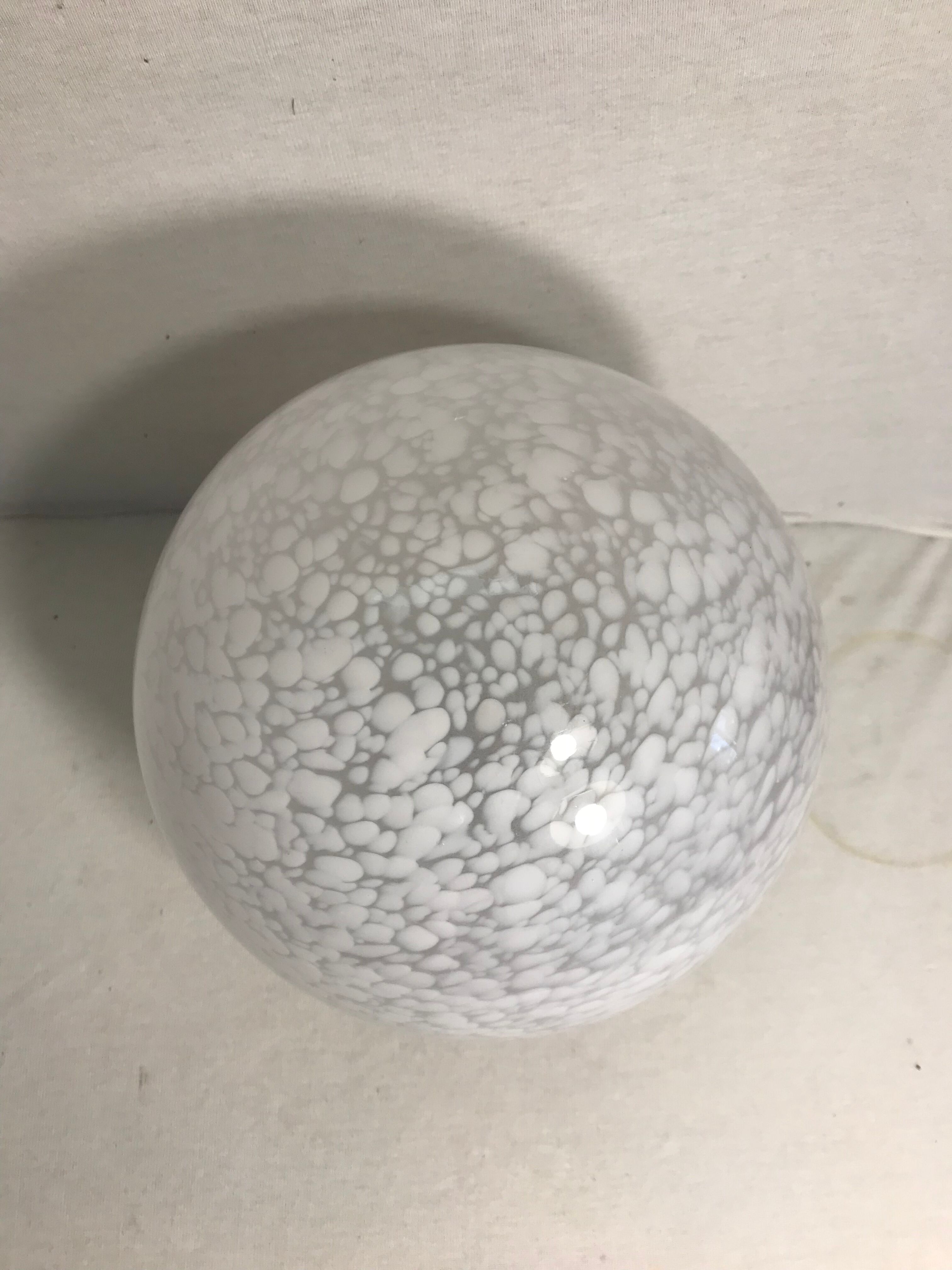 Old ceiling lamp ball white glass