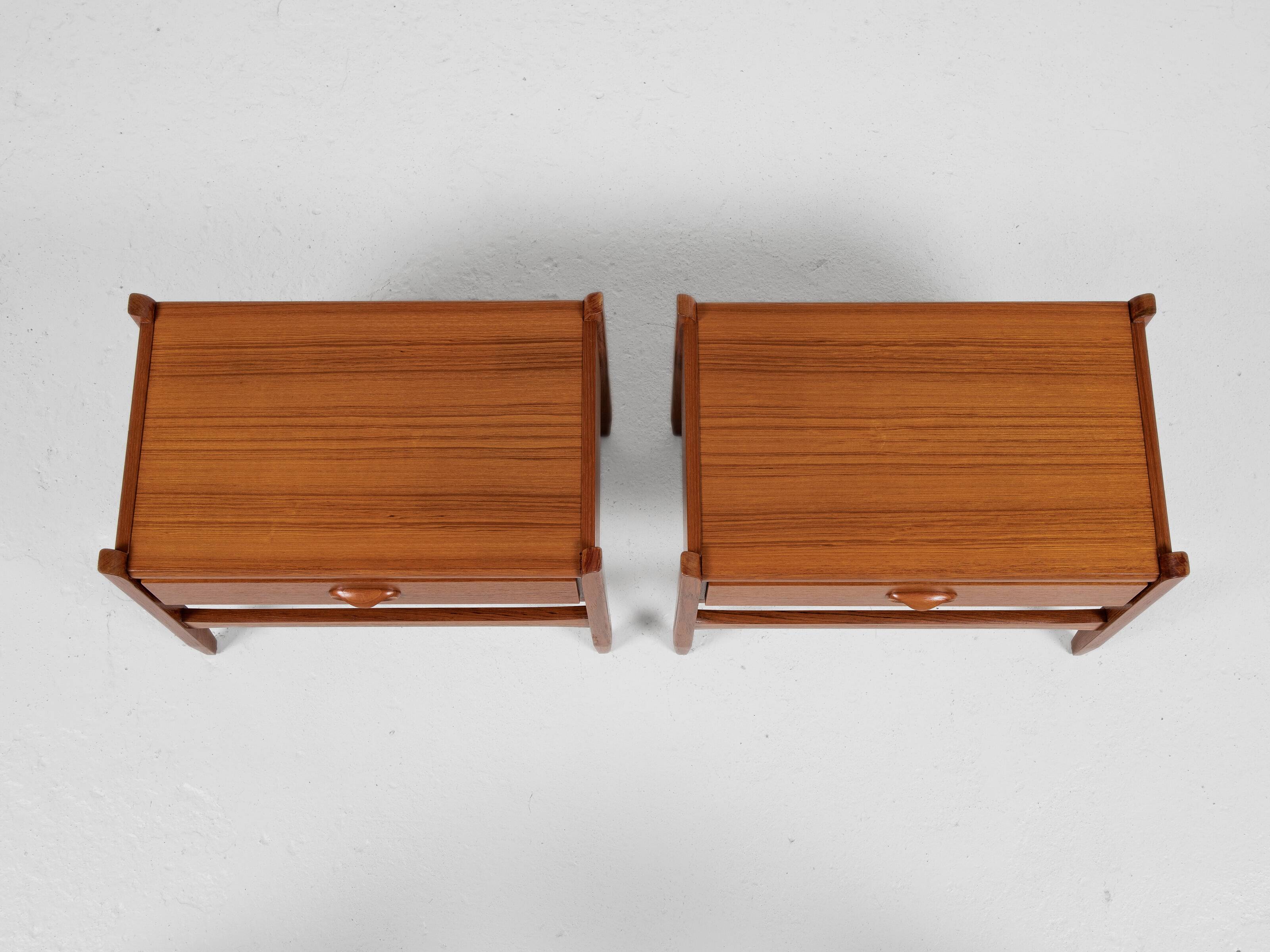 Midcentury Danish pair of night stands in teak 1960s