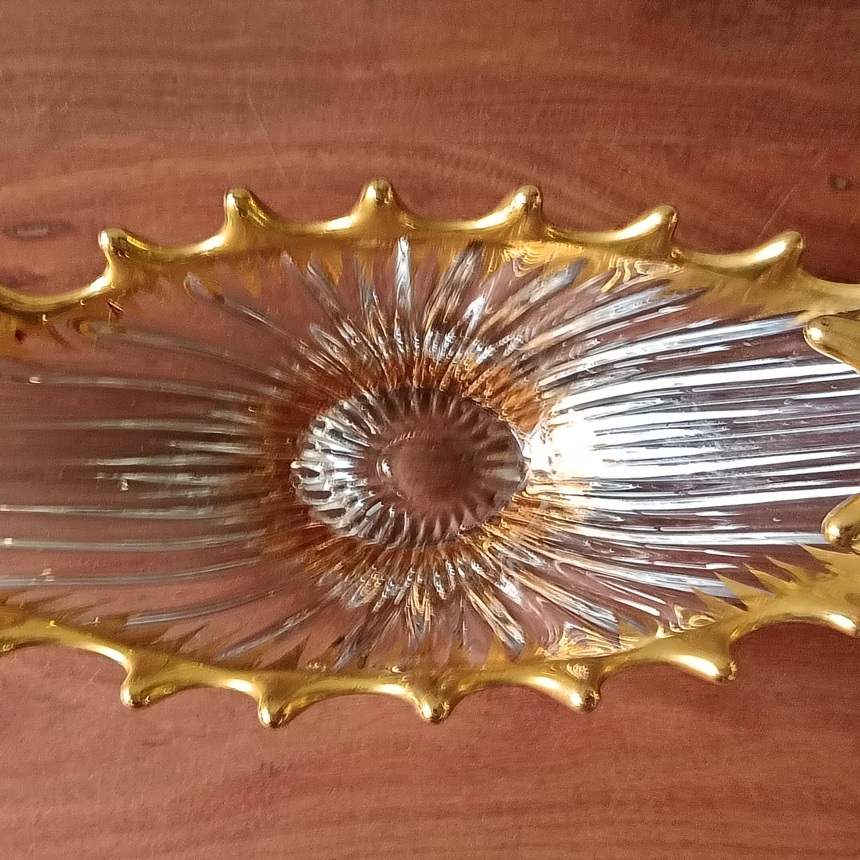 Coupe à fruit dorée vintage, style Bayel, France