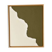Khaki green and cream relief table.