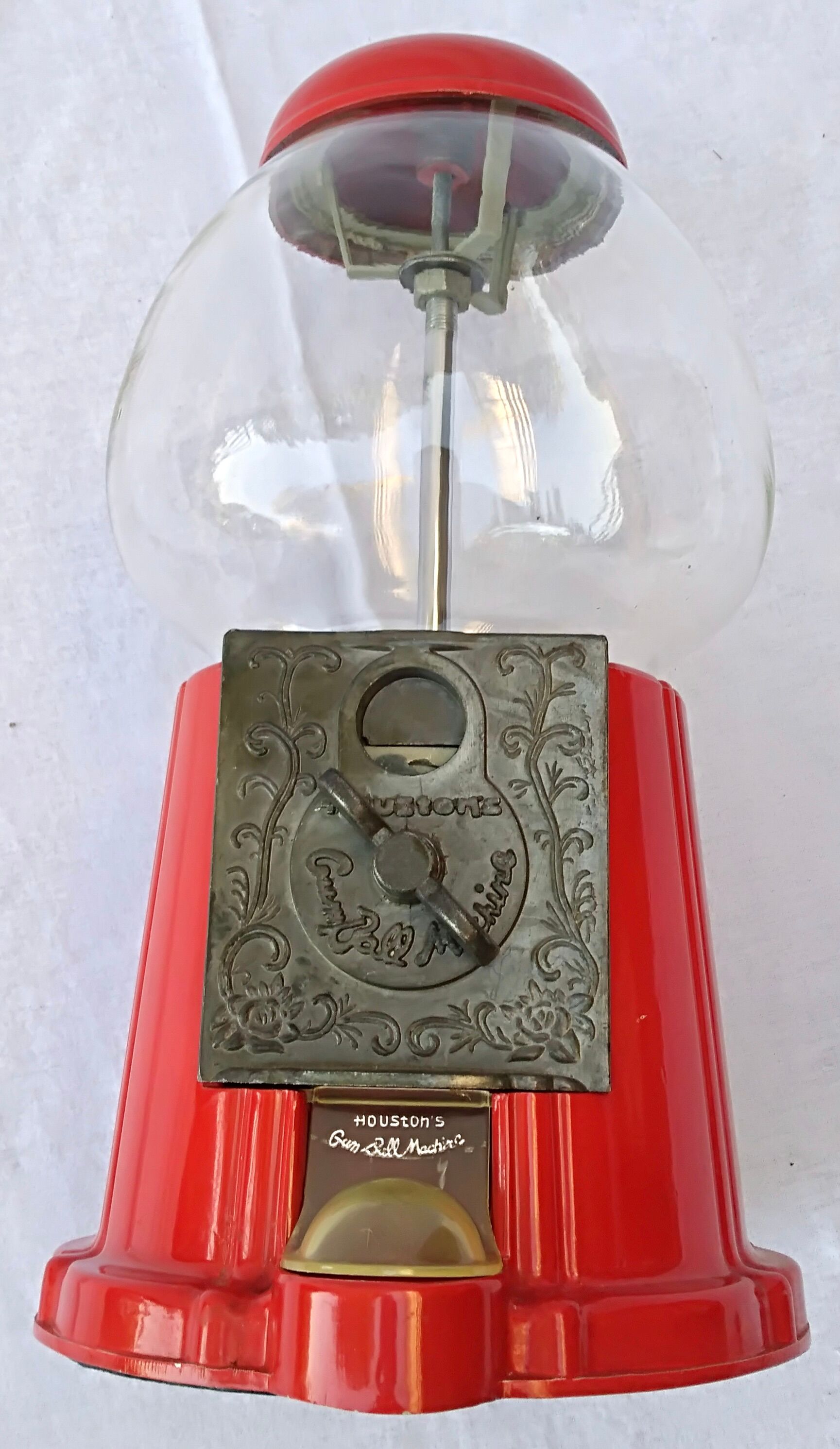Candy, chewing gum, peanut glass and metal dispenser