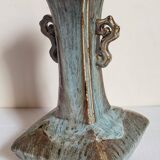 Vase soliflore bouteille chinoise à l'émail flambé