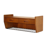 Wall bedside or vintage Scandinavian teak floor 1960