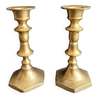 Small pair of brass candlesticks