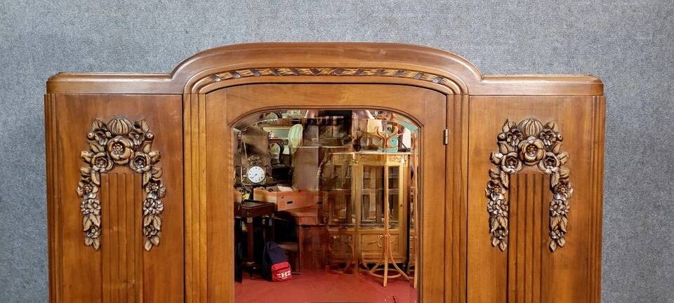 Art Deco period walnut armoire circa 1920-1940