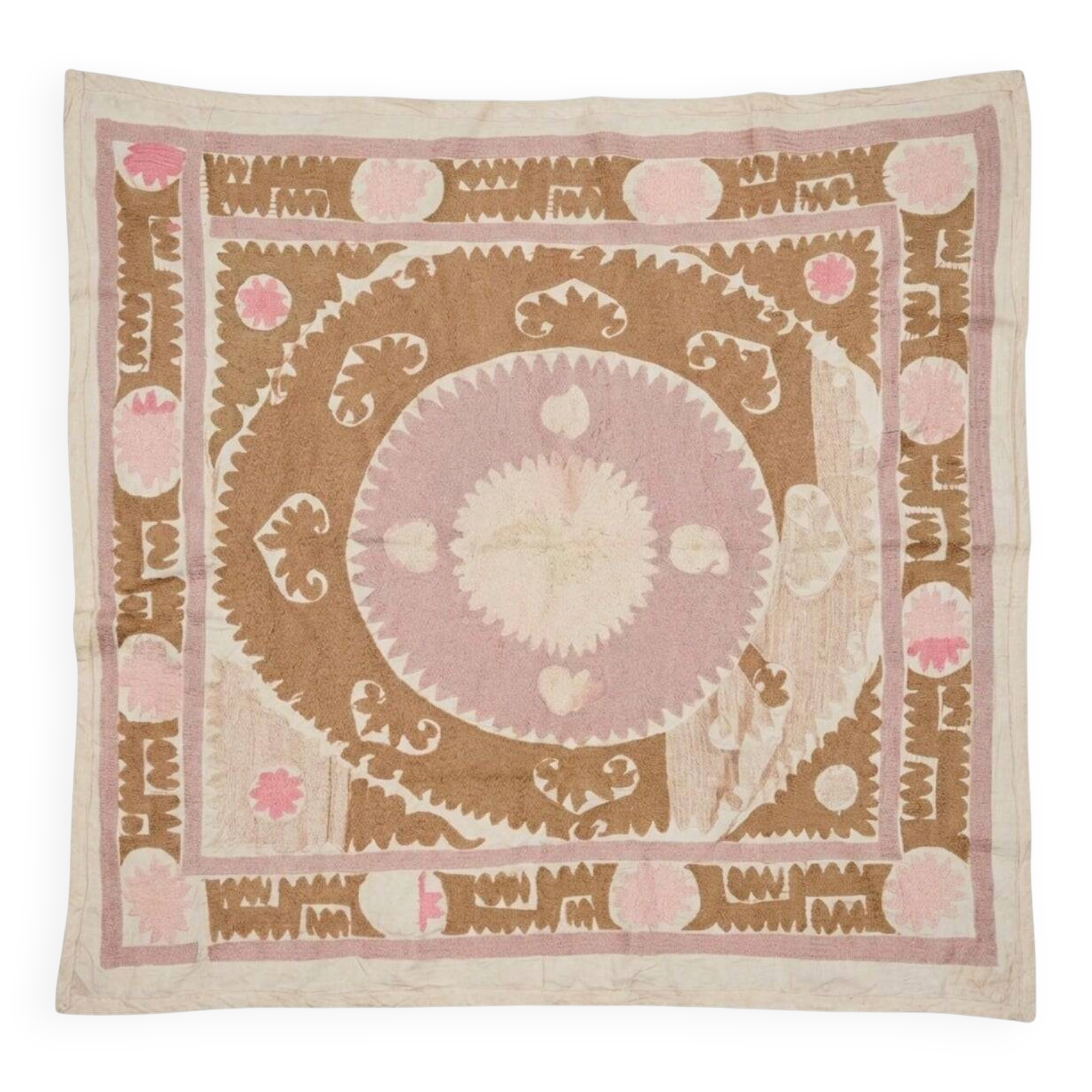 Vintage hand-embroidered tablecloth 136x143 cm