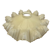 Ancienne Suspension  abat jour dentelle verre plissé plafonnier vintag