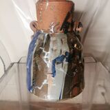 Colored ceramic vase dated and signed vintage