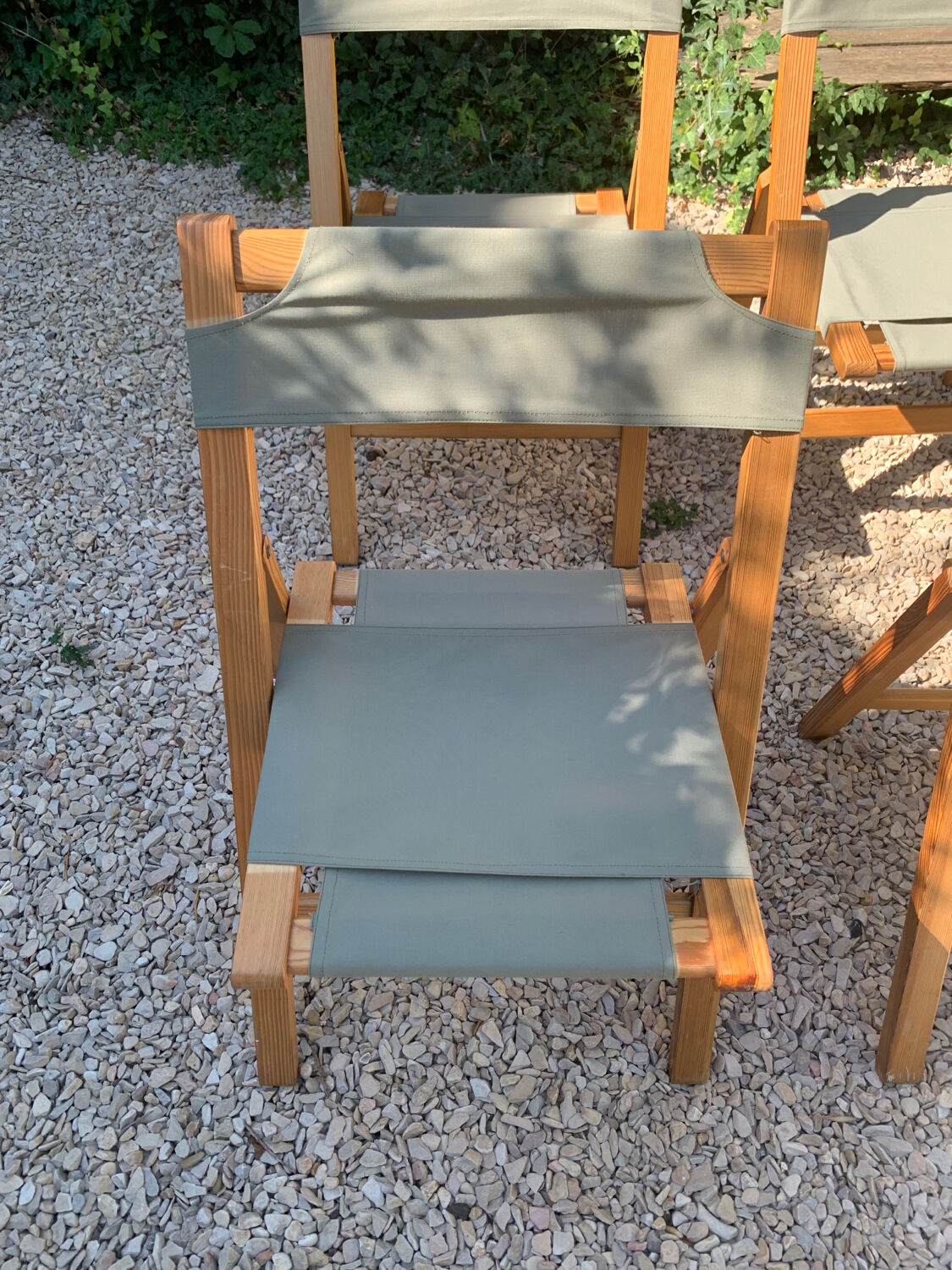 Set of 4 foldable chairs in pine 60s