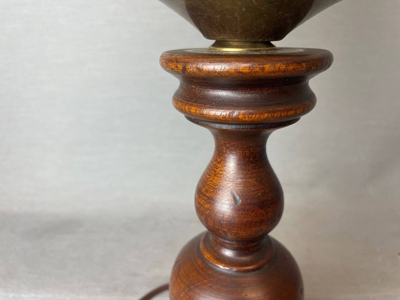 Portuguese wood and slag onyx glass table lamp 1960s