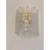 Ensemble de deux bandes d'albastro blanc Venied « Listelli » Applique murale en verre de Murano doré 24 carats par SimoEng