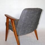 Vintage 366 Black & White Easy Chair by Józef Chierowski, 1970s