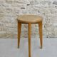 Tabouret en bois massif des années 50
