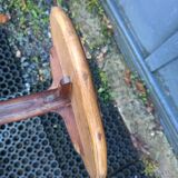 Braided chestnut harness small round side table on console tripod
