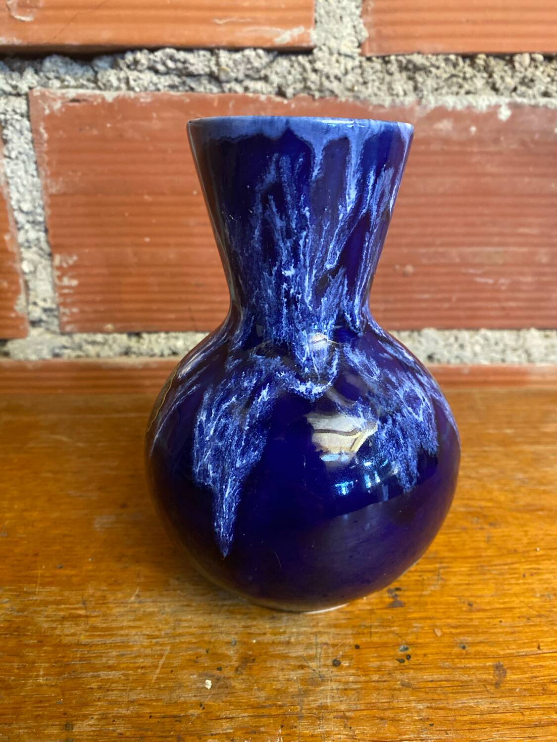 Vase ancien cazalas porcelaine bleue vintage