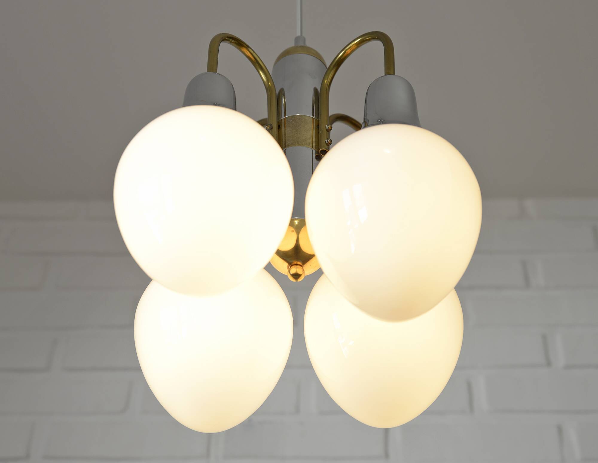 Vintage pendant lamp Art Deco style chandelier  Hanging light 1970s