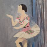 Old vintage painting table star dancer 20th century