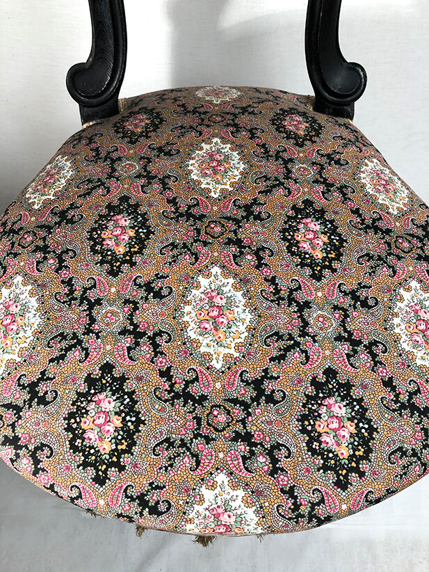 Napoleon III voyeuristic chair, blackened wood