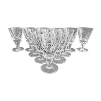 Set of 12 glasses of white wine in Crystal of Saint Louis model Guernsey