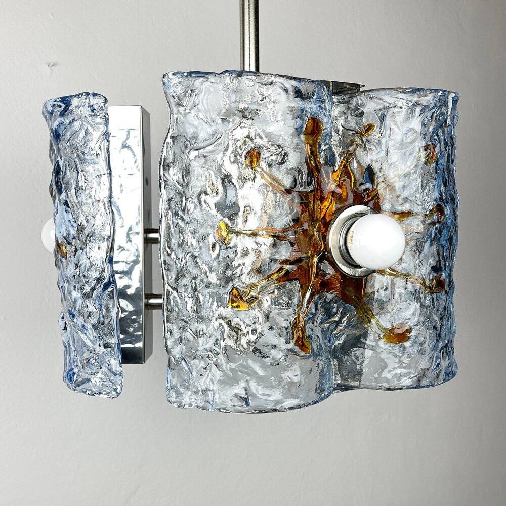 Mid-century Murano glass chandelier attributed to Toni Zuccheri for Mazzega, Italy, 1970s.