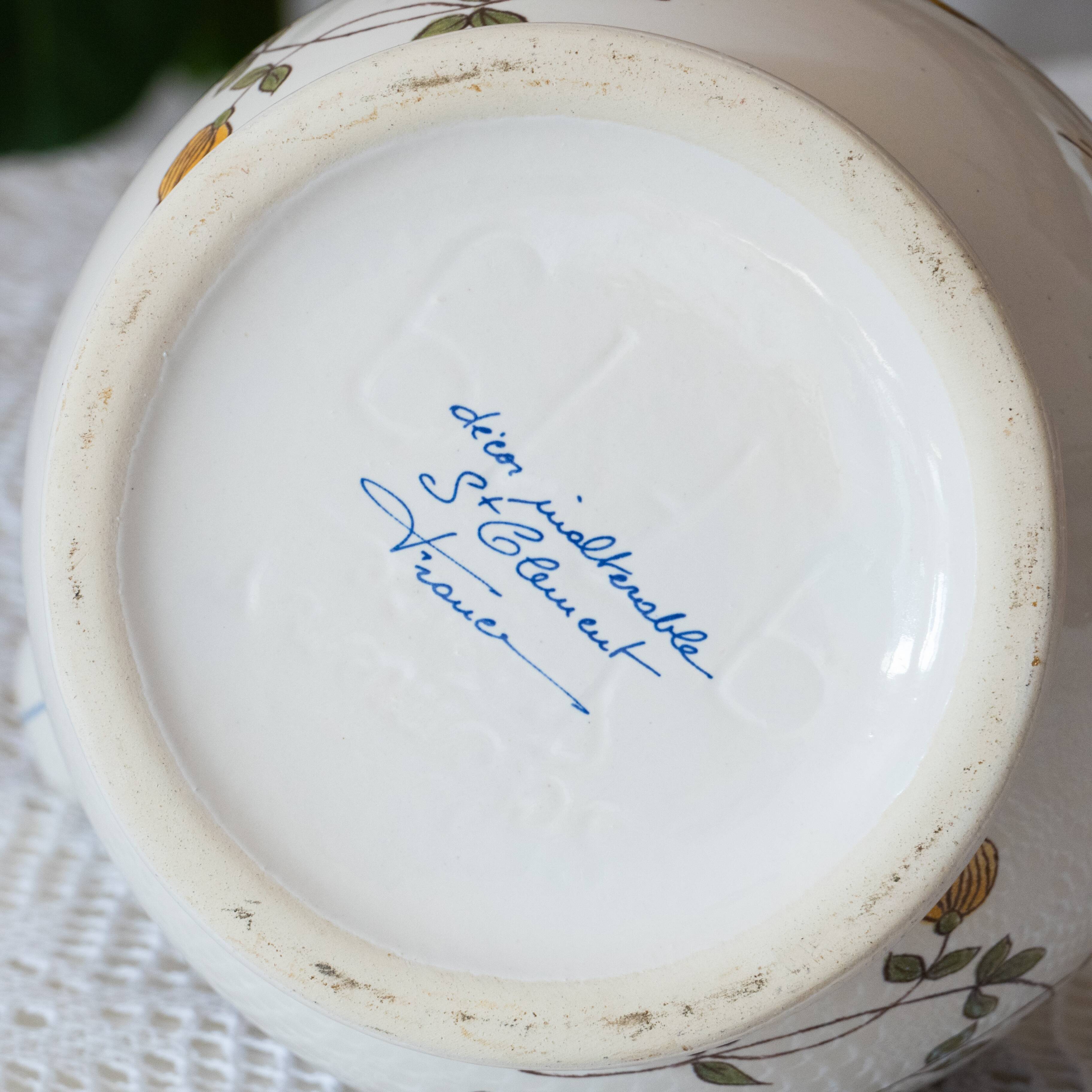 Large hand painted Saint Clement pitcher