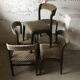 5 Chaises gondole Baumann bois et velours