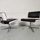 Pair of leather armchairs, 80s/90s