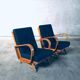 Mid-Century Modern Bentwood Lounge Chairs, Belgium, 1950s, Set of 2