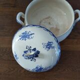 Vintage soup kitchen Sarreguemines blue flowers