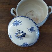 Soupière vintage Sarreguemines fleurs bleues