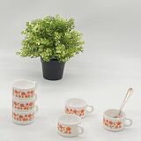 ARCOPAL France coffee cup service SCANIA, vintage, flowers