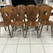 Set of 8 vintage Baumann bistro chairs from the 1970s.
