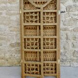 Folding shelf in wood and raffia