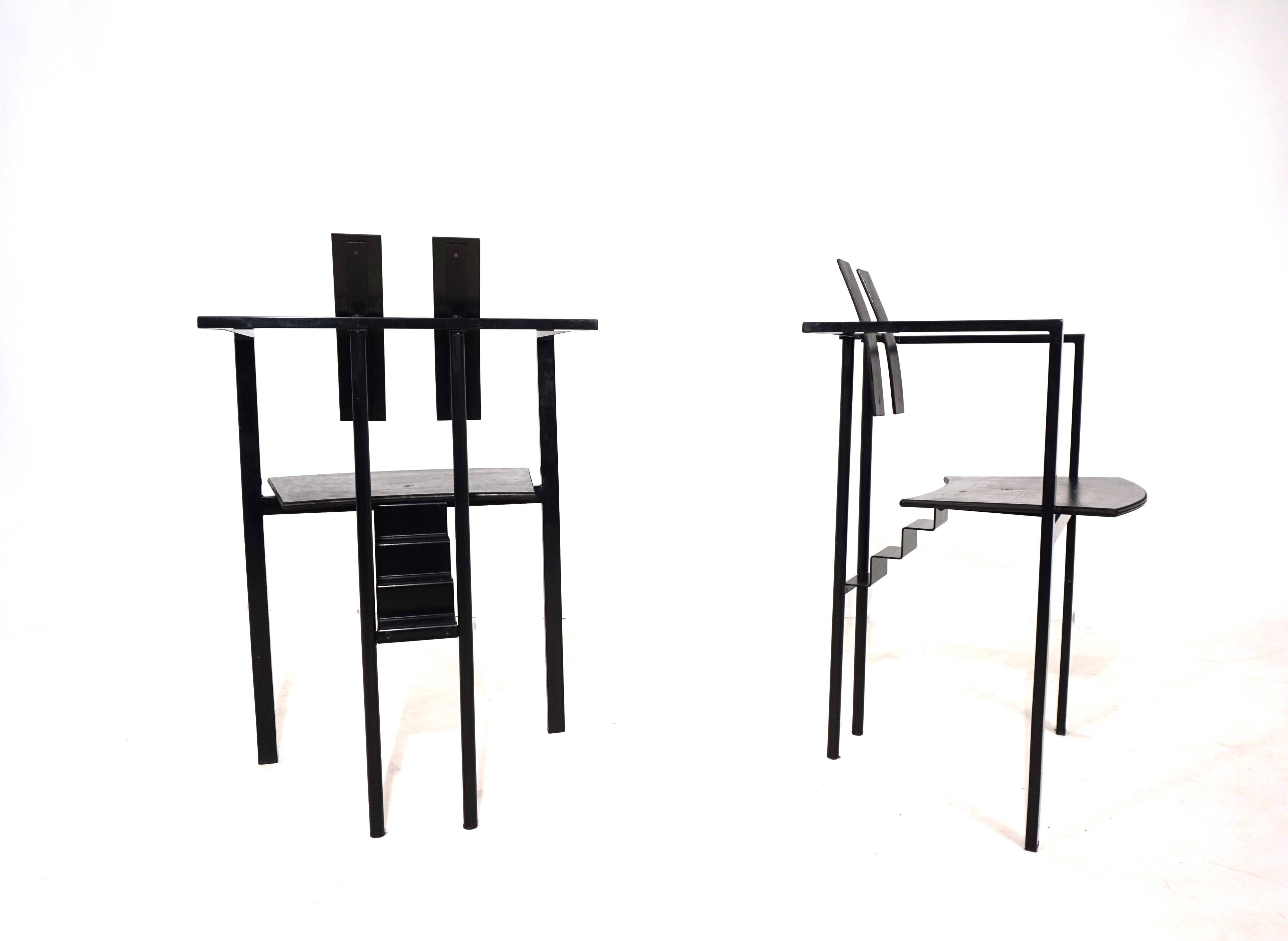 KFF Trix Memphis set of two dining chairs by Karl Friedrich Förster, 1988