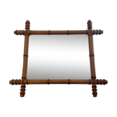 Mirror barber wood carved bamboo