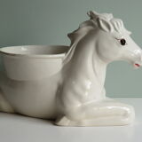 Cache-pot en céramique émaillée blanche, 1950