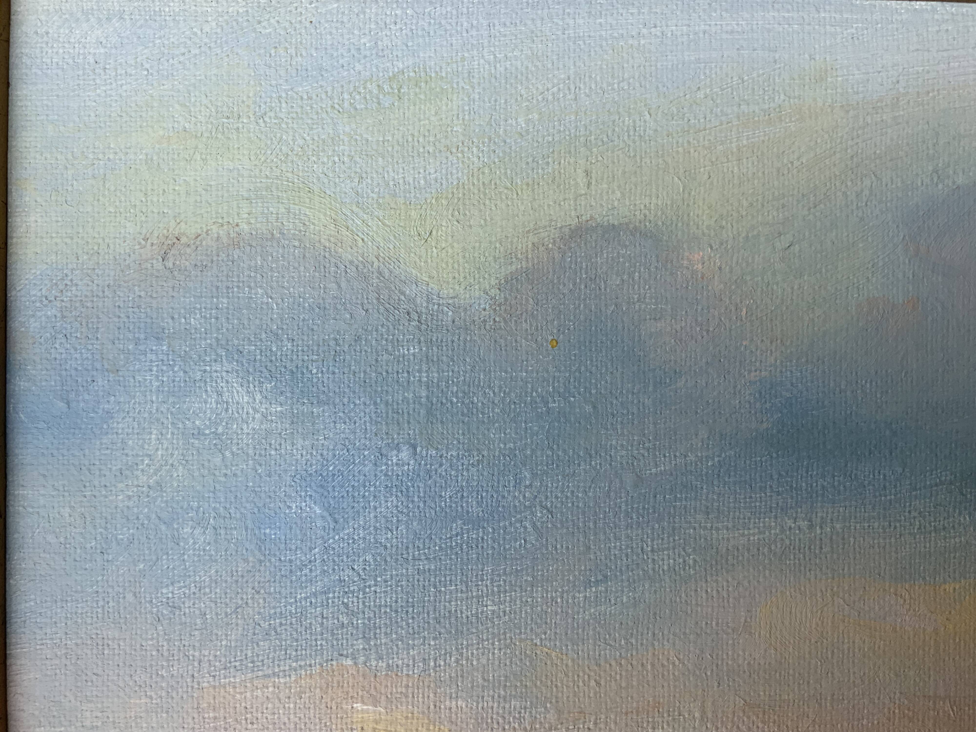 Peinture à l'huile sur toile vintage de paysage marin par B. Fransson